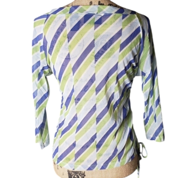 NWOT New York & Co. Lime & Purple Mesh Shirt - Picture 2 of 6